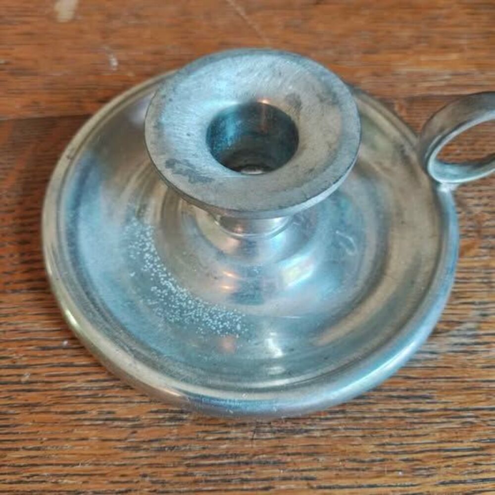 Woodbury Pewterers Pewter Chamberstick Candle Holder